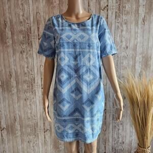 Women's Old Navy Blue Tribal Print Dress Size S